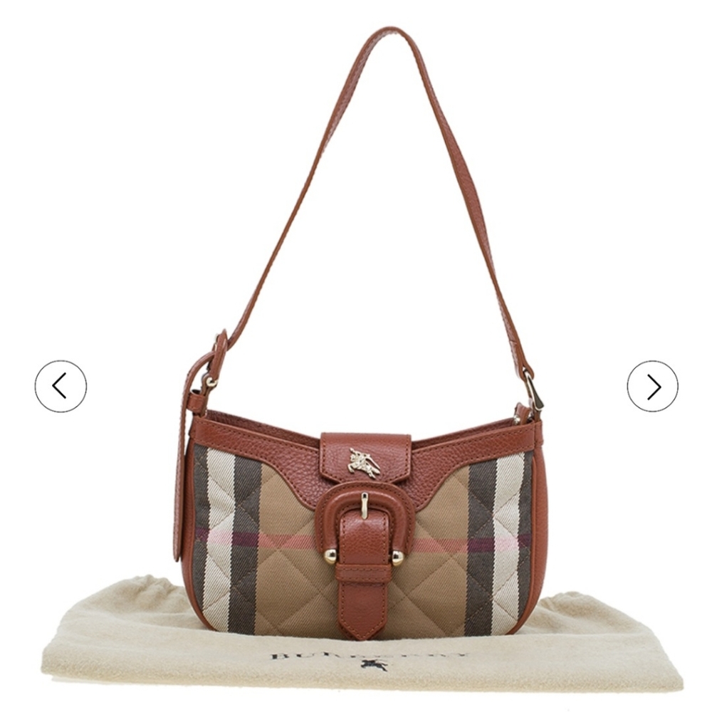 Burberry Brown Quilted Check Leather/Fabric Small Sophie Shoulder Bag